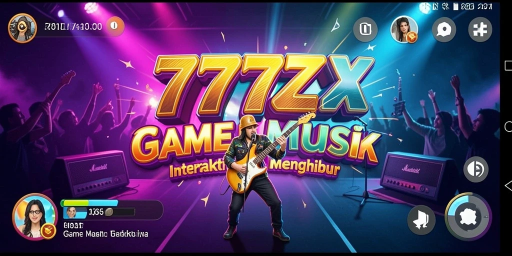 Screenshot 777ZX menampilkan gameplay musik yang seru dan interaktif.