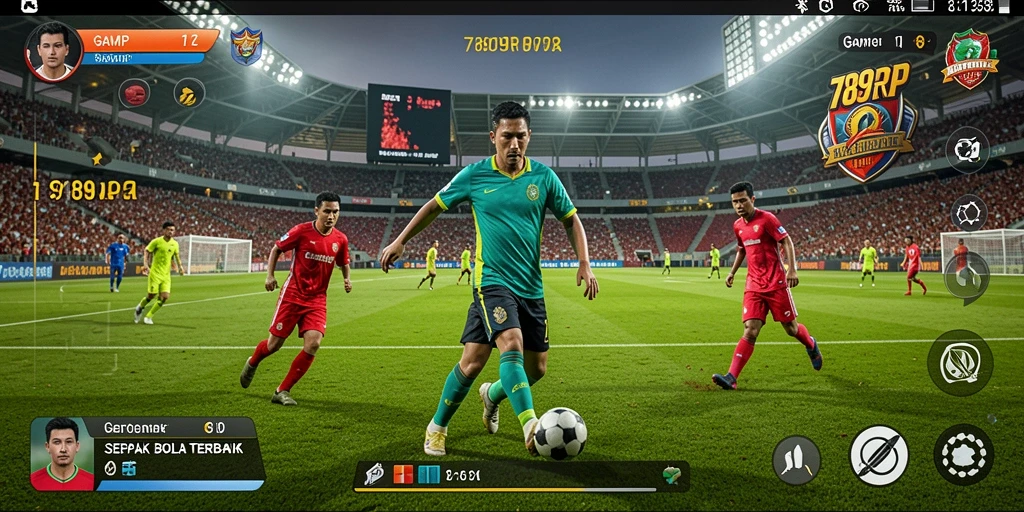 Tampilan gameplay 789RP dengan aksi sepak bola yang mendebarkan.