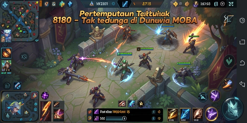 Tampilan aksi seru dalam gameplay MOBA 8180.
