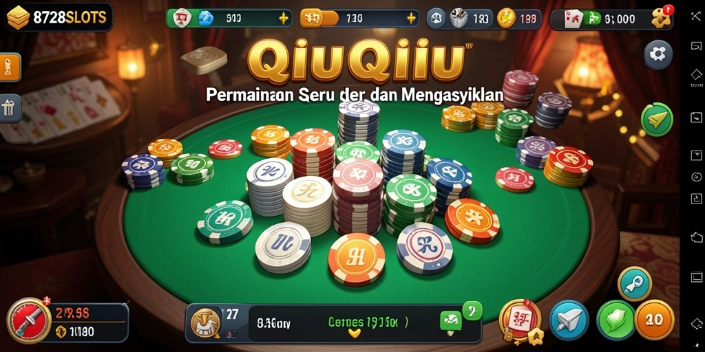 Screenshot gameplay 8728SLOTS menampilkan aksi seru QiuQiu.