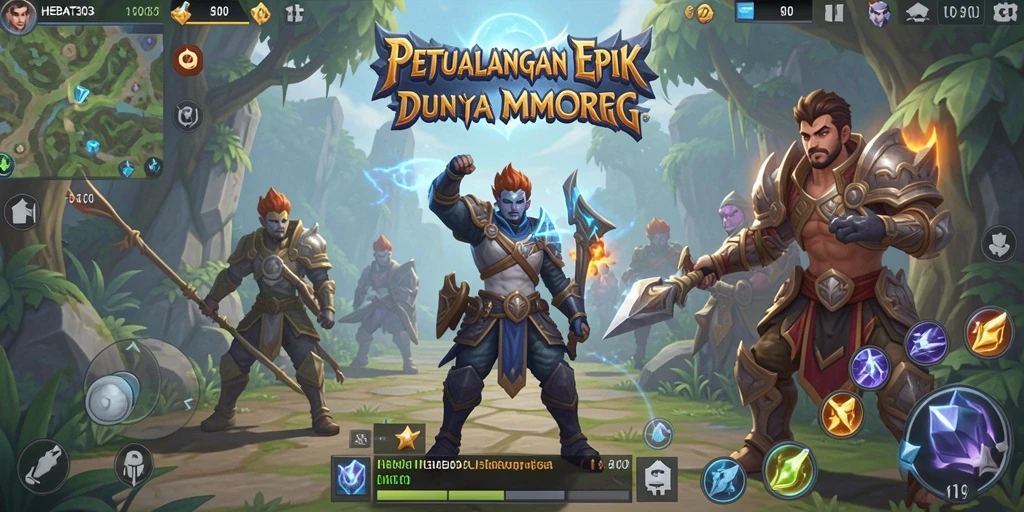 Tangkapan layar gameplay HEBAT303 menampilkan pertarungan epik antar karakter.