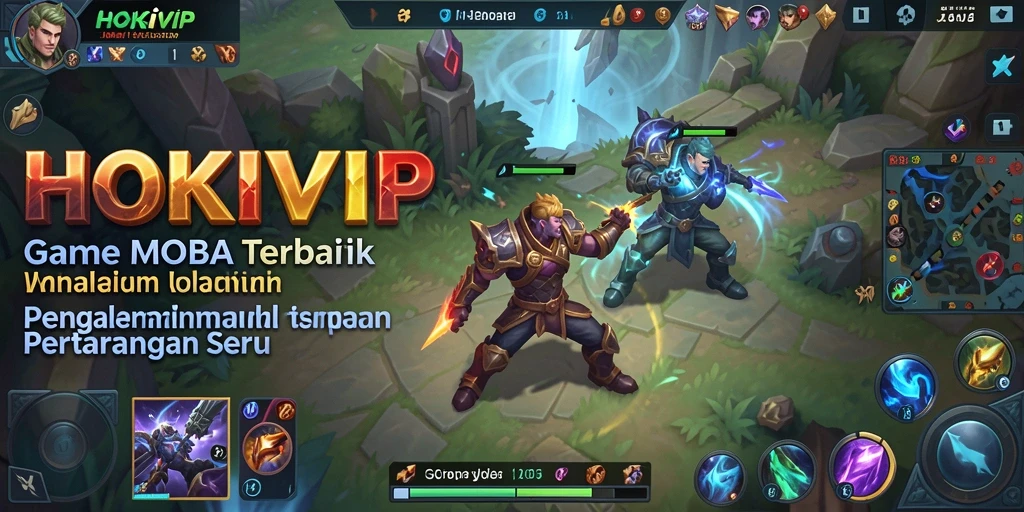 Screenshot gameplay HOKIVIP menampilkan pertarungan seru antar karakter MOBA.