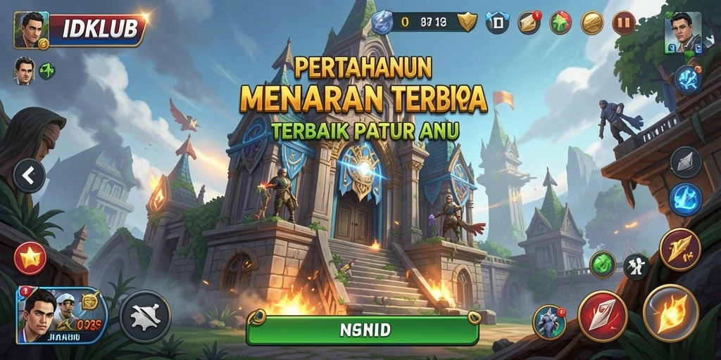 Tampilan gameplay mendebarkan dari IDKLUB dalam Tower Defense.