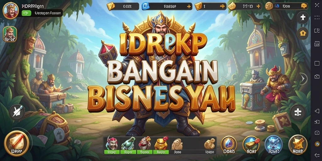Tampilan utama gameplay IDRRP yang menggambarkan strategi bisnis.