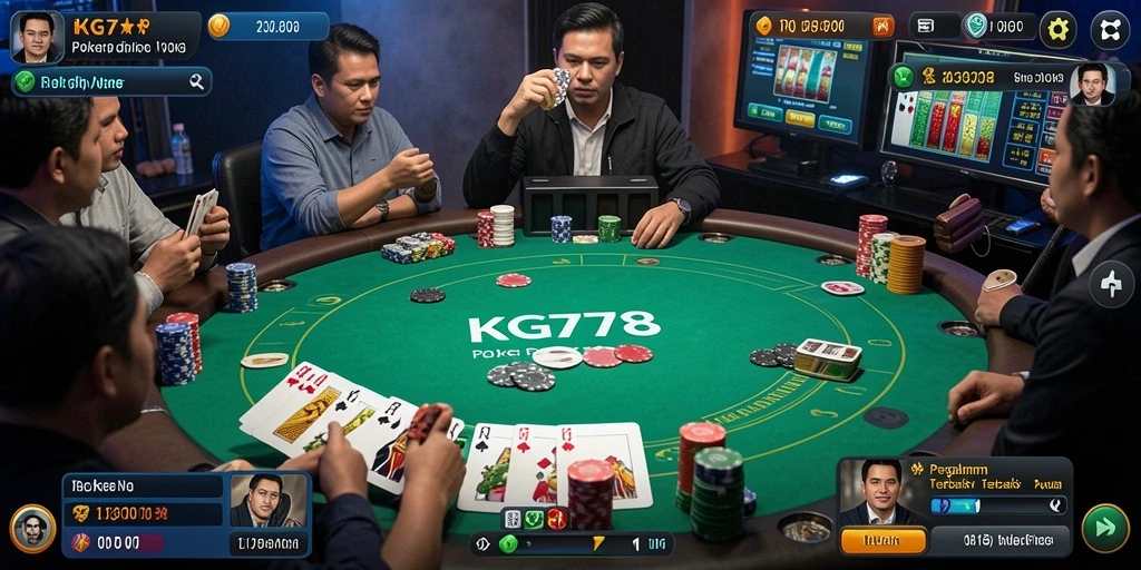 Tampilan menarik dari gameplay poker KG778 yang seru dan interaktif.