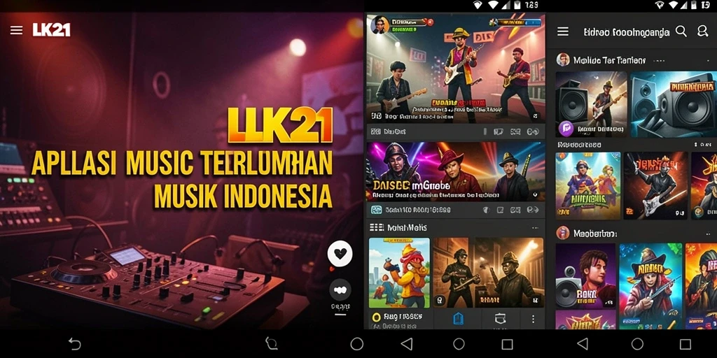 Tampilan gameplay LK21 yang menunjukkan berbagai fitur musik yang menarik.