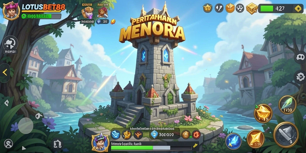 Tangkapan layar LOTUSBET88 menampilkan momen menegangkan dalam gameplay Tower Defense.