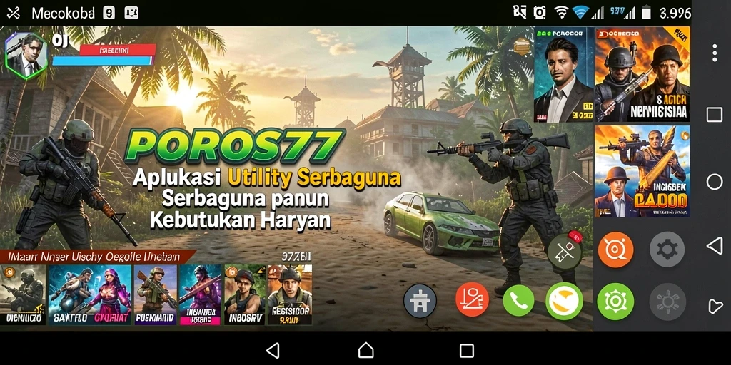 Screenshot utama POROS77 menampilkan antarmuka yang intuitif untuk pengguna.