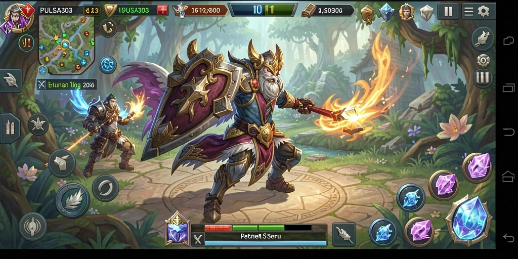 Tampilan gameplay seru dari PULSA303 yang menggambarkan pertarungan epik.