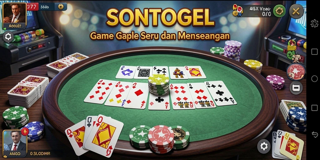 Tampilan seru permainan Gaple di SONTOGEL dengan antarmuka menarik.