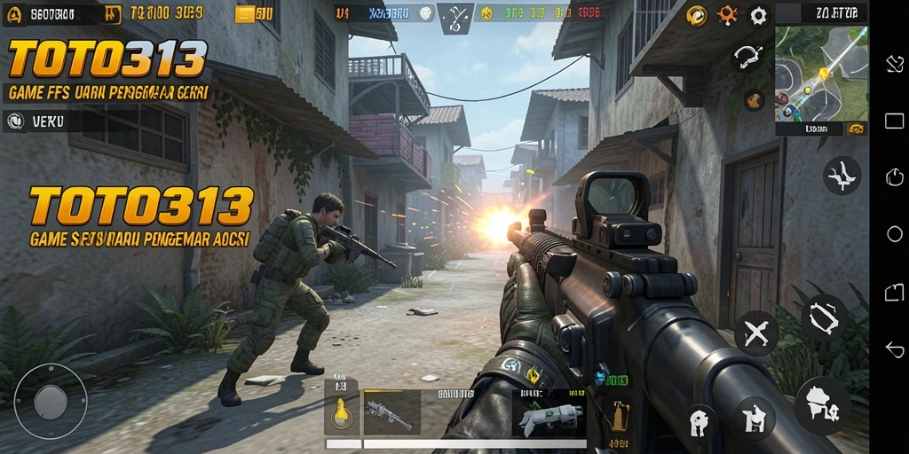 Tampilan seru gameplay TOTO313 dengan aksi tembak-tembakan yang menegangkan.