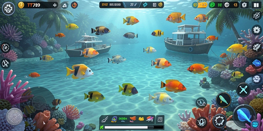 Tangkapan layar gameplay Tembak Ikan dari TT789 yang penuh aksi.